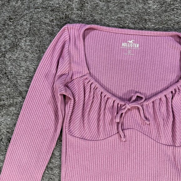 Hollister Must Have Collection Cropped Ribbed Long Sleeve Sz S - Picture 3 of 8